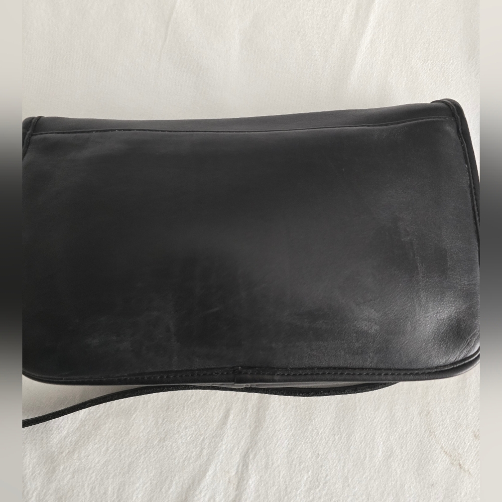 Vintage Coach Convertible Clutch Crossbody Black USA Glove Tanned Y2K Minimalist - Picture 7 of 16